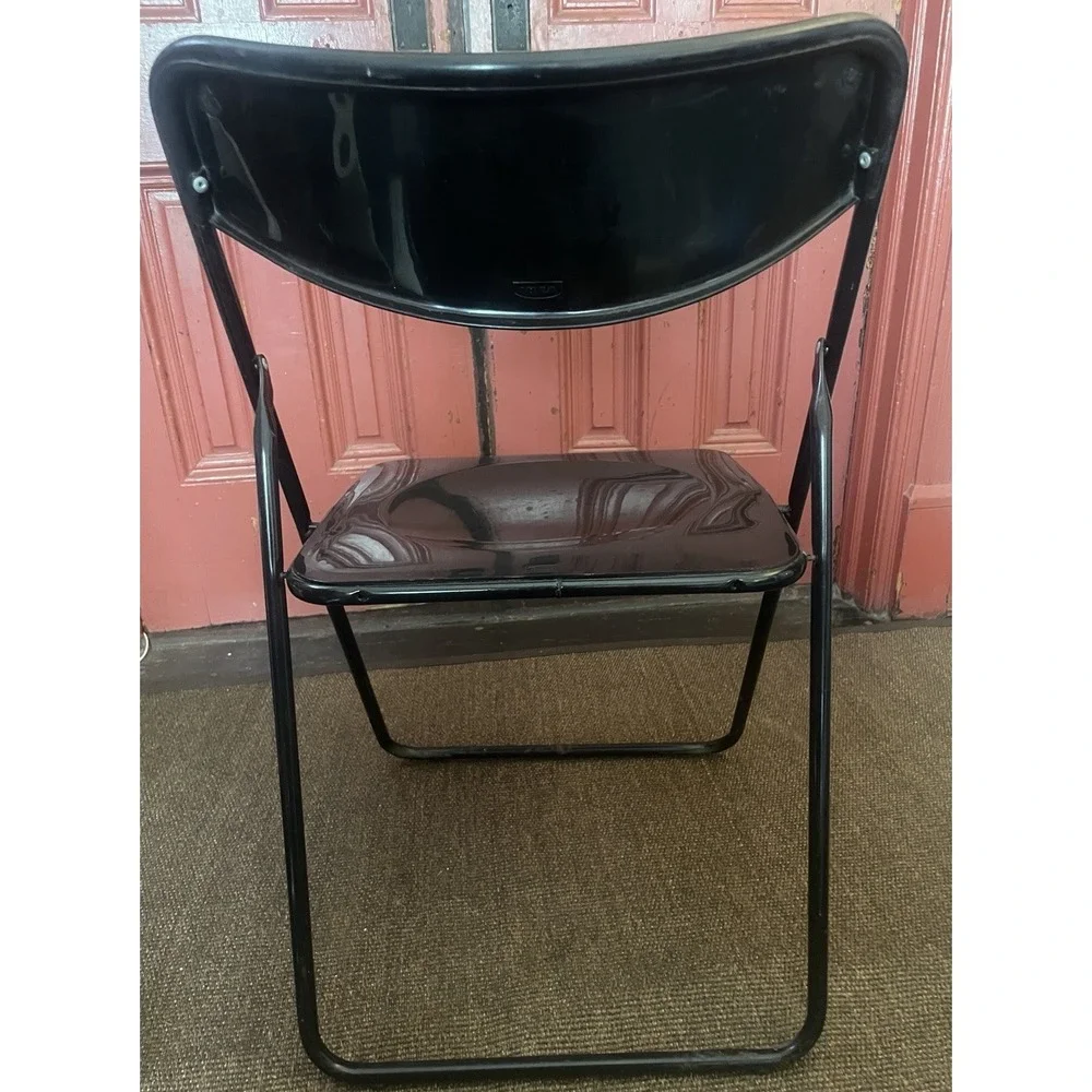 Rare Vintage IKEA Ted Black Folding Chair by Niels Gammelgaard 1970s